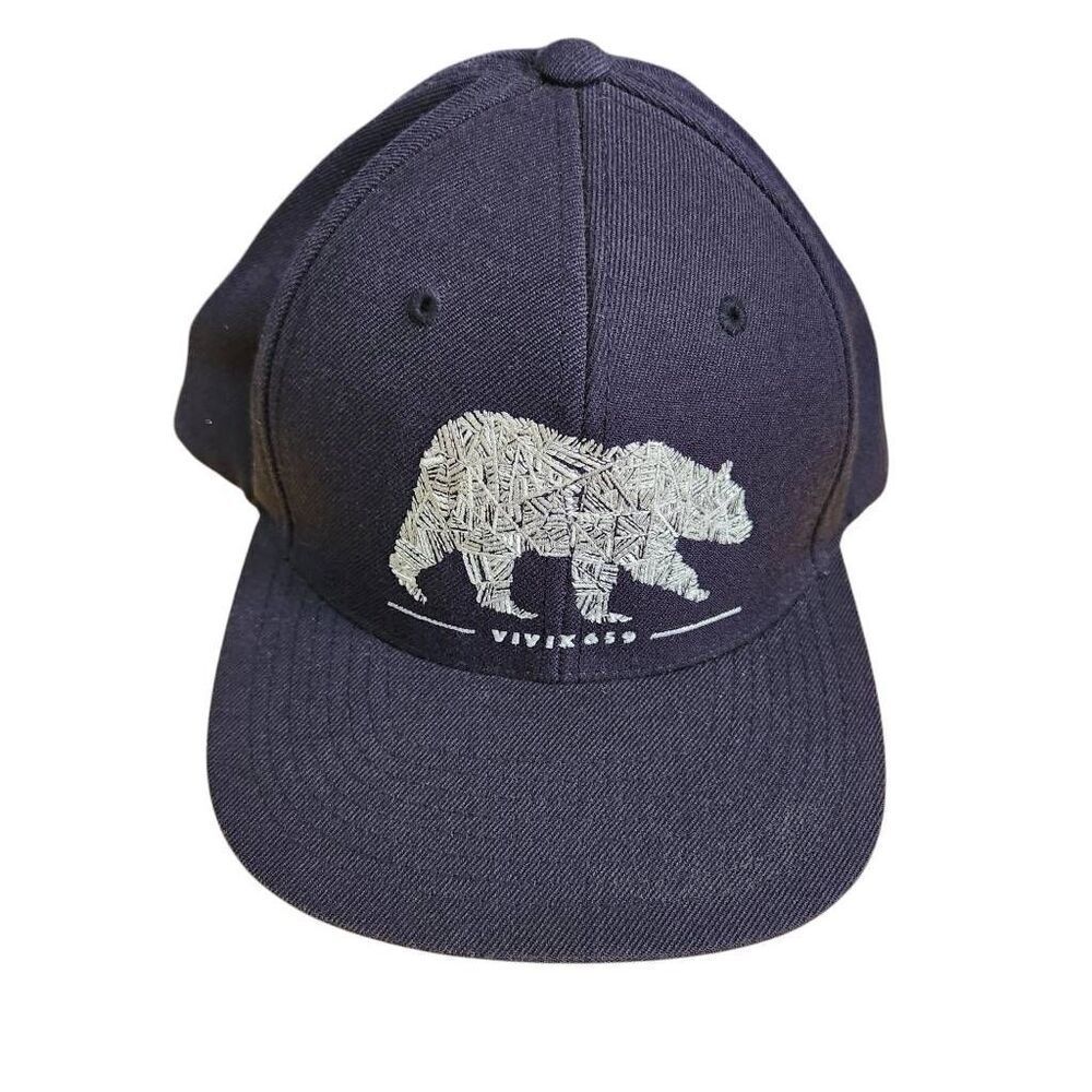 Vivix 659 blue hat embroidered bear snapback wool blend the classics adjustable
